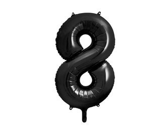 Foil balloon - Number "8" - Black - 86 cm