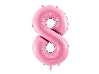 Foil balloon - Number "8" - Pink - 86cm