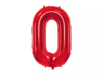 Foil balloon Numeral "0" Zero - 86 cm - red