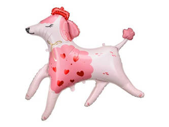 Foil balloon - Poodle - Pink - 119 x 108 cm