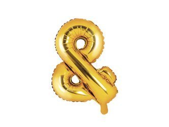 Foil balloon - Sign "&" - Gold - 35 cm