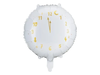 Foil balloon - white Clock - 45 cm