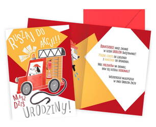 Greeting card - Birthday - Fire truck