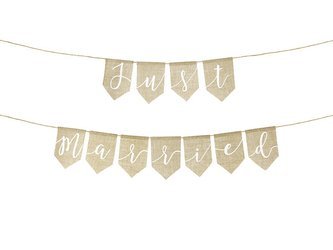 Jute banner - Just Married - 23 x 185 cm