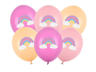 Latex balloons 30 cm - Rainbow - 6 pieces