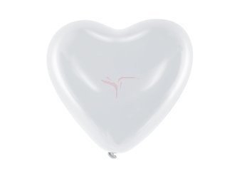 Latex balloons - Hearts - White - 10" - 100 pieces