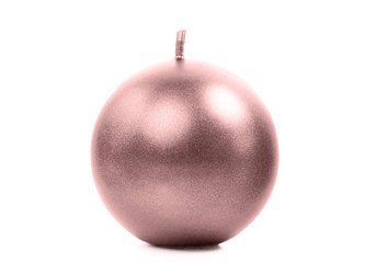 Metalized Candle Ball - 6 cm - rose gold - 10 pcs.