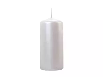 Metalized club candle - Pearl - 12 x 6cm - 1 piece