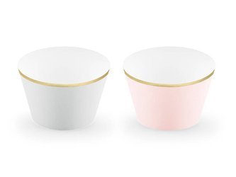 Muffin cups - Pink and light gray - 6 pieces