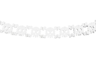 Paper Garland - Skulls - White - 300cm