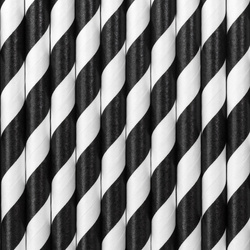 Paper Straws - Black and White - 10 pieces