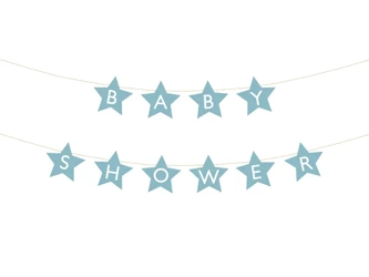 Paper banner - Baby shower - Light blue - 290 x 16.5cm