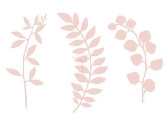 Paper decorations - Twigs with leaves - Powder pink - 9 pieces