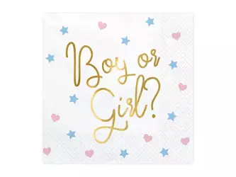 Paper napkins - Boy or Girl ? - 33x33cm - 20 pieces