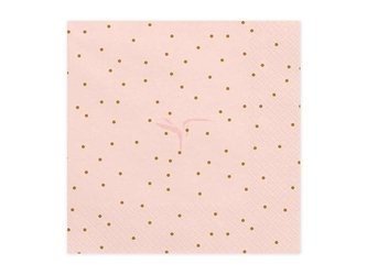 Paper napkins - Light Pink - Golden Dots - 33 x 33cm - 20 pcs