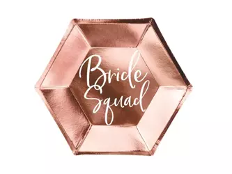 Paper plates - Bride Squad - Pink gold - 23 cm - 6 pcs.