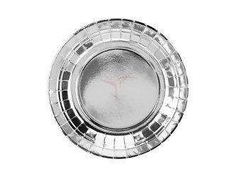 Paper plates - Round - Silver - 18cm - 6 pieces