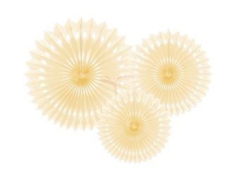 Paper rosettes - Light cream - 3 pieces