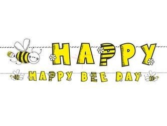 Party Banner - Bee - Happy Bee Day - 16.1 x 153 cm