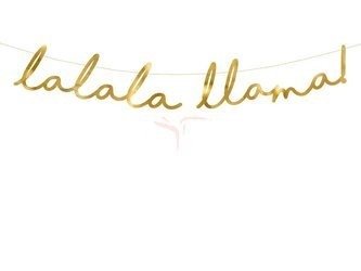 Party banner - Lalala Llama - Gold - 12.5 x 82 cm