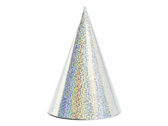 Party caps - Holographic - Silver - 6 pcs.