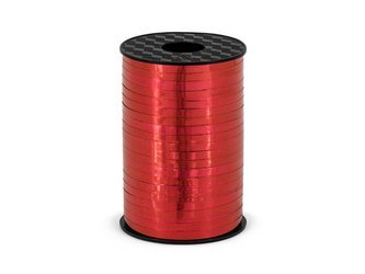 Plastic Ribbon - Red - Metalized - 225m / 5mm