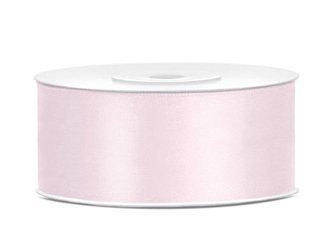 Satin ribbon - 25mm x 25m - light powder pink