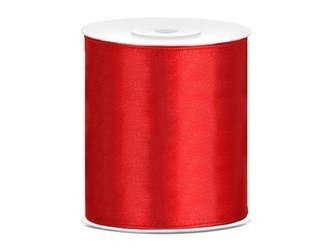 Satin ribbon - Red - 100mm/25m