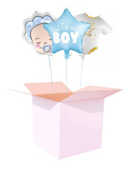 Set of inflated helium balloons - Baby shower boy