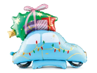 Standing foil balloon - Christmas car - 102x100 cm