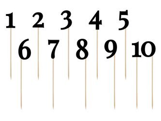 Table numbers - Black - 24/26cm - 11 pieces