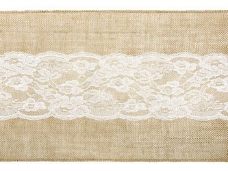 Table runner - Jute with lace - 0.28 x 2.75 m