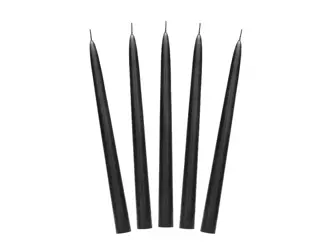 Tapered Candle - Matte - Black - 24 cm - 10 pieces