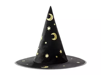 Witch's Hat - Black - Gold Patterns - Halloween