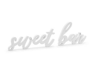 Wooden sign - Sweet Bar - Whitewashed - 37 x 10 cm