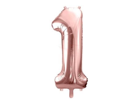 Foil balloon - Number "1" - Pink gold - 86 cm