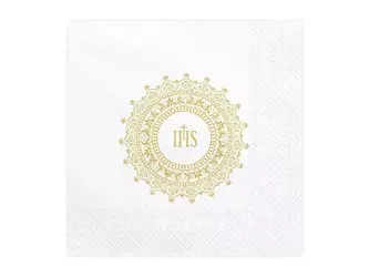 Communion napkins - IHS - Gold - 20 pcs.