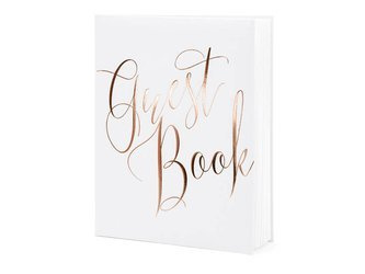 Guest Book - Guest Book - White - Rose Gold - 20 x 24.5 cm - 22 pages