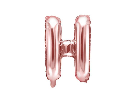 Foil balloon - Letter "H" - Pink Gold - 35 cm