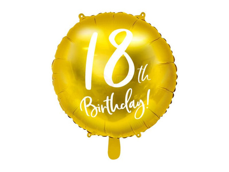 Foil balloon - Round - 18th Birthday! - Gold - 45cm