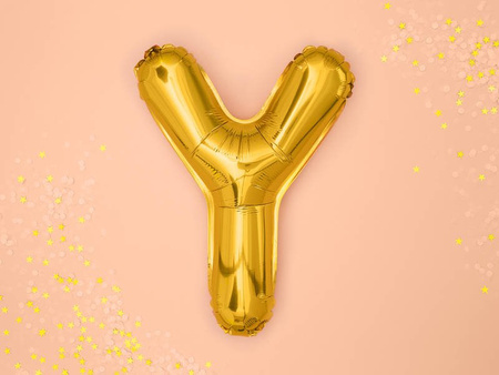 Foil balloon - Letter "Y" - Gold - 35 cm