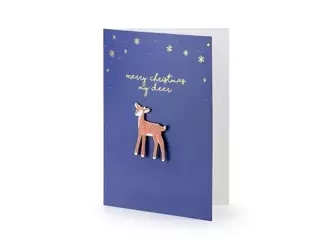 Card with pin - Deer - 10.5 x 14.8 cm