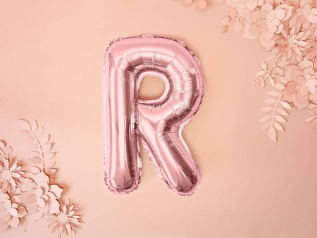 Foil balloon - Letter "R" - Pink Gold - 35 cm