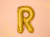 Foil balloon - Letter "R" - Gold - 35 cm