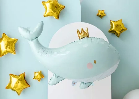 Foil Balloon - Whale - Blue - 93 x 60 cm 