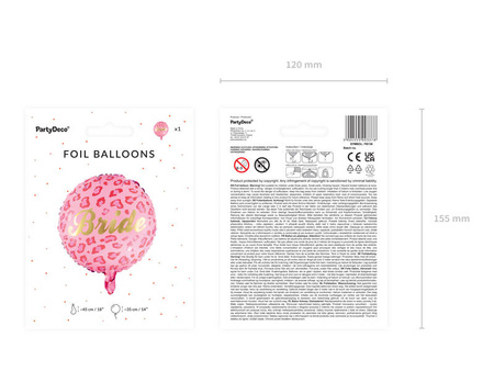  Foil balloon - Bride - Pink - 45 cm