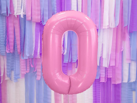 Foil balloon - Number "0" - Pink - 86cm 