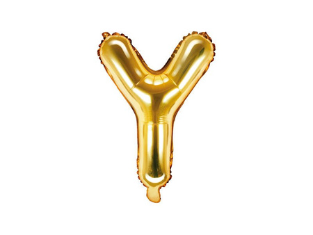 Foil balloon - Letter "Y" - Gold - 35 cm