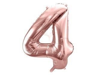 Foil balloon - Number "4" - Pink gold - 86 cm