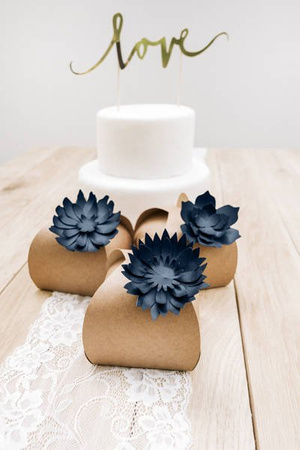 Paper Flowers - Dark Blue - 3 pieces